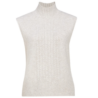 Damen Strickpullunder mit Zopfmuster