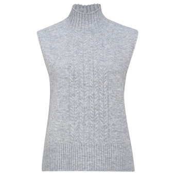 Damen Strickpullunder mit Zopfmuster