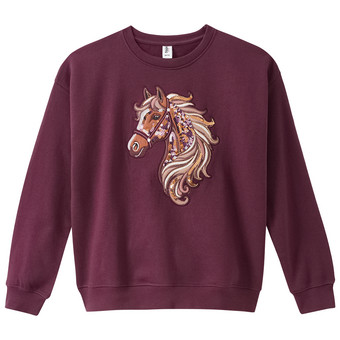 Mädchen Sweatshirt mit Pferde-Motiv
