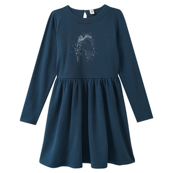Mädchen Thermo-Kleid mit Pferde-Print