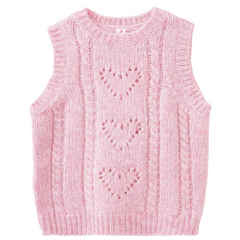 Mädchen Strickpullunder mit Zopfmuster