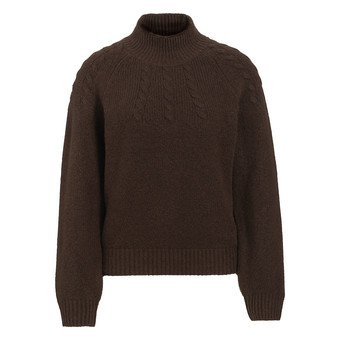 Damen Strickpullover mit Zopfmuster