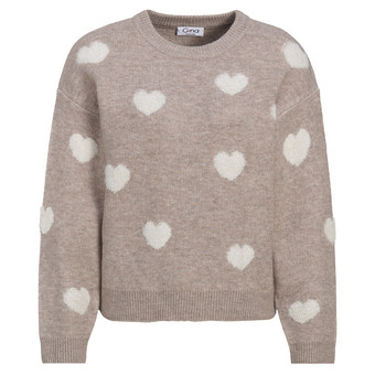 Damen Strickpullover mit Herz-Allover