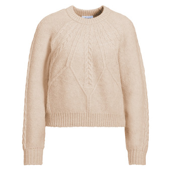 Damen Strickpullover mit Zopfmuster