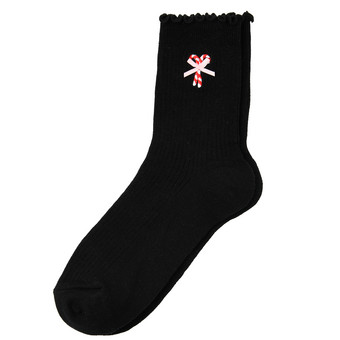 1 paar kerstsokken voor dames met borduursel
