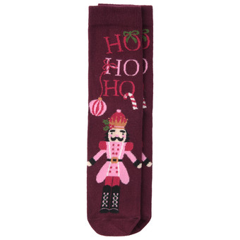 1 paar kerstsokken voor dames met notenkraker