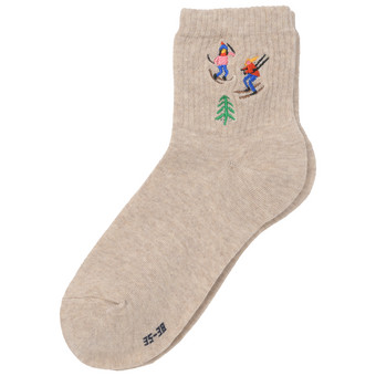 1 Paar Damen Socken mit Stickerei