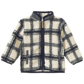 Baby Teddyjacke im Karo-Look