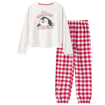 Mädchen Schlafanzug mit Pinguin-Motiv