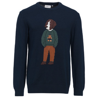 Herren Strickpullover mit Hunde-Motiv