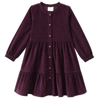 Mädchen Cordkleid mit Rüschen