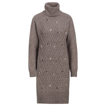 Damen Strickkleid mit Zopfmuster
