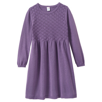 Mädchen Strickkleid mit Wabenstruktur