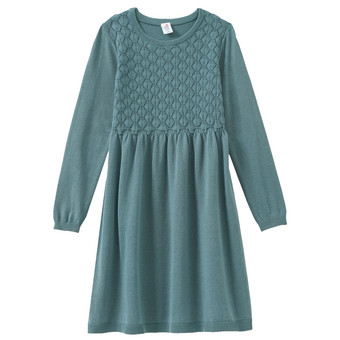 Mädchen Strickkleid mit Wabenstruktur