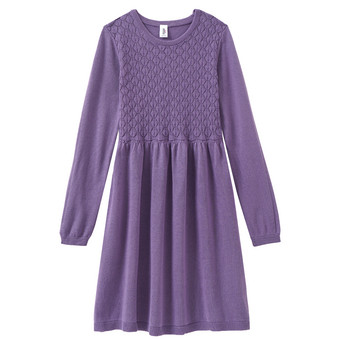 Mädchen Strickkleid mit Wabenstruktur