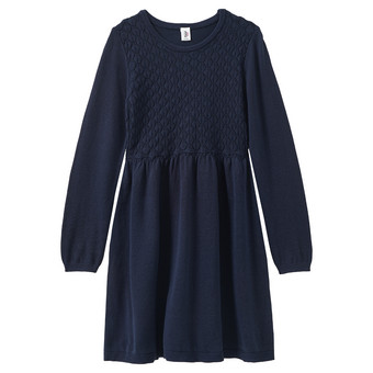 Mädchen Strickkleid mit Wabenstruktur