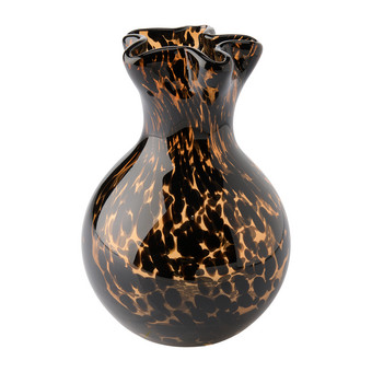 Glasvase mit Leo-Print