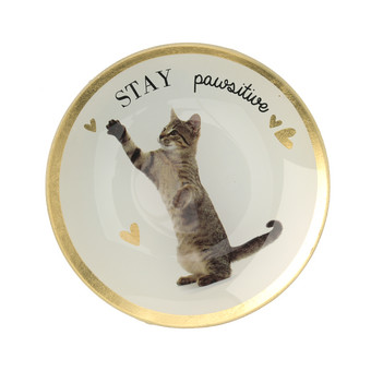 Kleiner Deko-Teller mit Katzen-Motiv