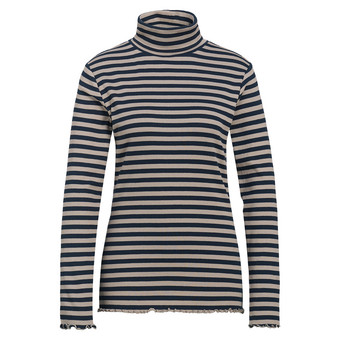 Dames-shirt met lange mouwen en col