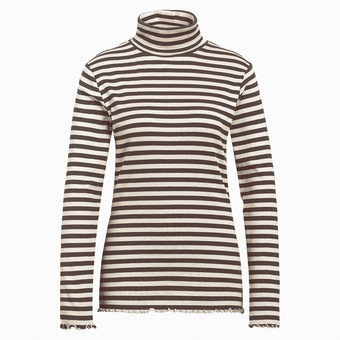 Dames-shirt met lange mouwen en col