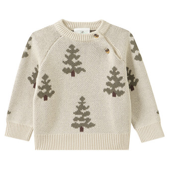 Baby Strickpullover mit Tannen-Allover