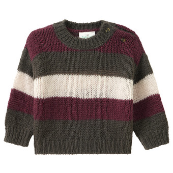 Baby Woll-Strickpullover mit Blockstreifen