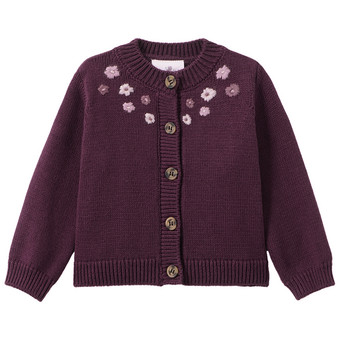Baby Strickjacke mit Blumen-Stickerei