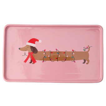 Teller Dackel im weihnachtlichen Design