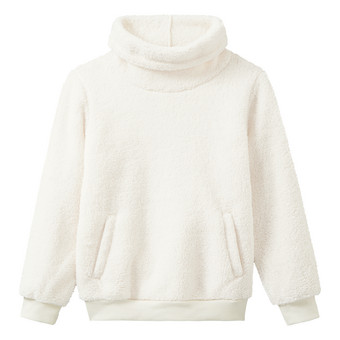 Mädchen Teddy-Pullover mit Schalkragen