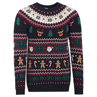 Herren Weihnachtspullover mit Allover-Muster