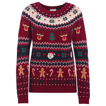 Damen Weihnachtspullover mit Allover-Muster