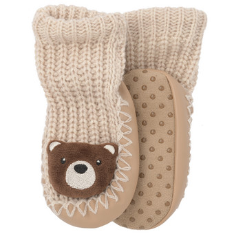 Babyslofjes met beertje-applicatie