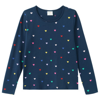 Mädchen Langarmshirt mit Herz-Prints