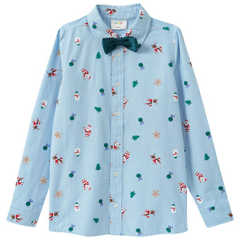 Jungen Weihnachtshemd mit Fliege