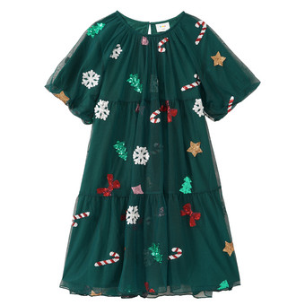 Mädchen Weihnachtskleid mit Applikationen