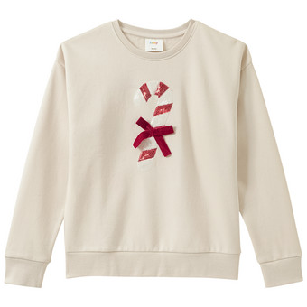 Mädchen Weihnachtssweatshirt mit Pailletten