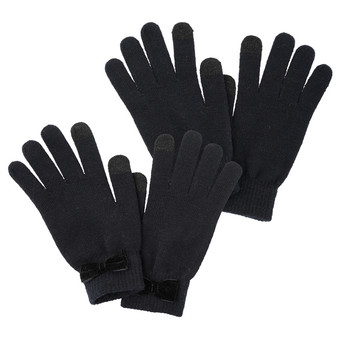 2 Paar Damen Handschuhe mit Zierschleife