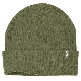 Damen Strickmütze mit kleinem Aufnäher 