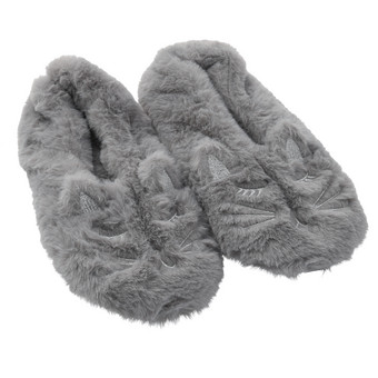 1 paar damesslippers met pluche-look 