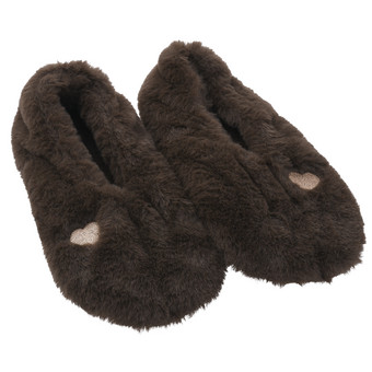 1 paar damesslippers met pluche-look 