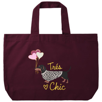 Katoenen Shopper met teckelmotief