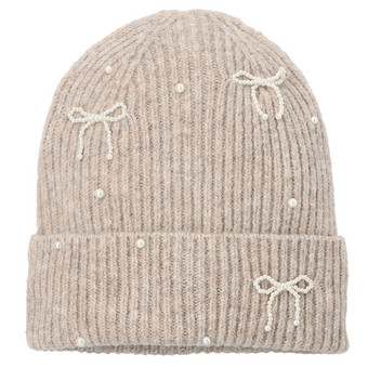 Mädchen Strickmütze mit Perlen-Applikation