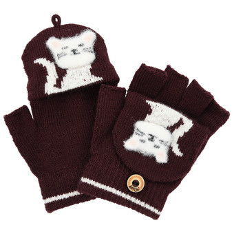 Mädchen Handschuhe mit Katzen-Motiv
