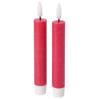 2 LED-Stabkerzen aus Wachs