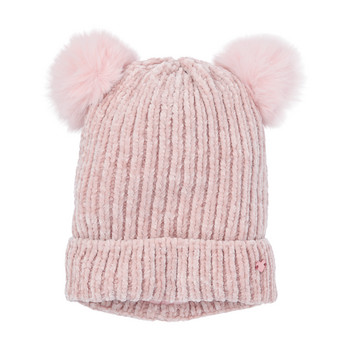 Wintermuts voor meisjes met 2 pompons
