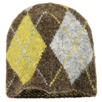 Damen Winterbeanie mit Rautenmuster
