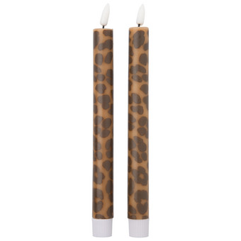2 LED-Stabkerzen aus Wachs
