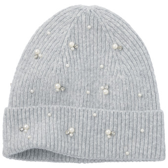 Damen Strickmütze mit Perlen
