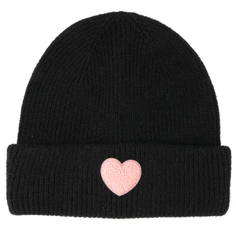 Damen Strickmütze mit Herz-Applikation