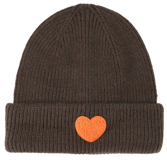 Damen Strickmütze mit Herz-Applikation
